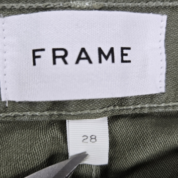 Frame Washed Military Green Le Garçon Mid-Rise Classic Boyfriend Jean Women‎ 28 - Picture 8 of 14